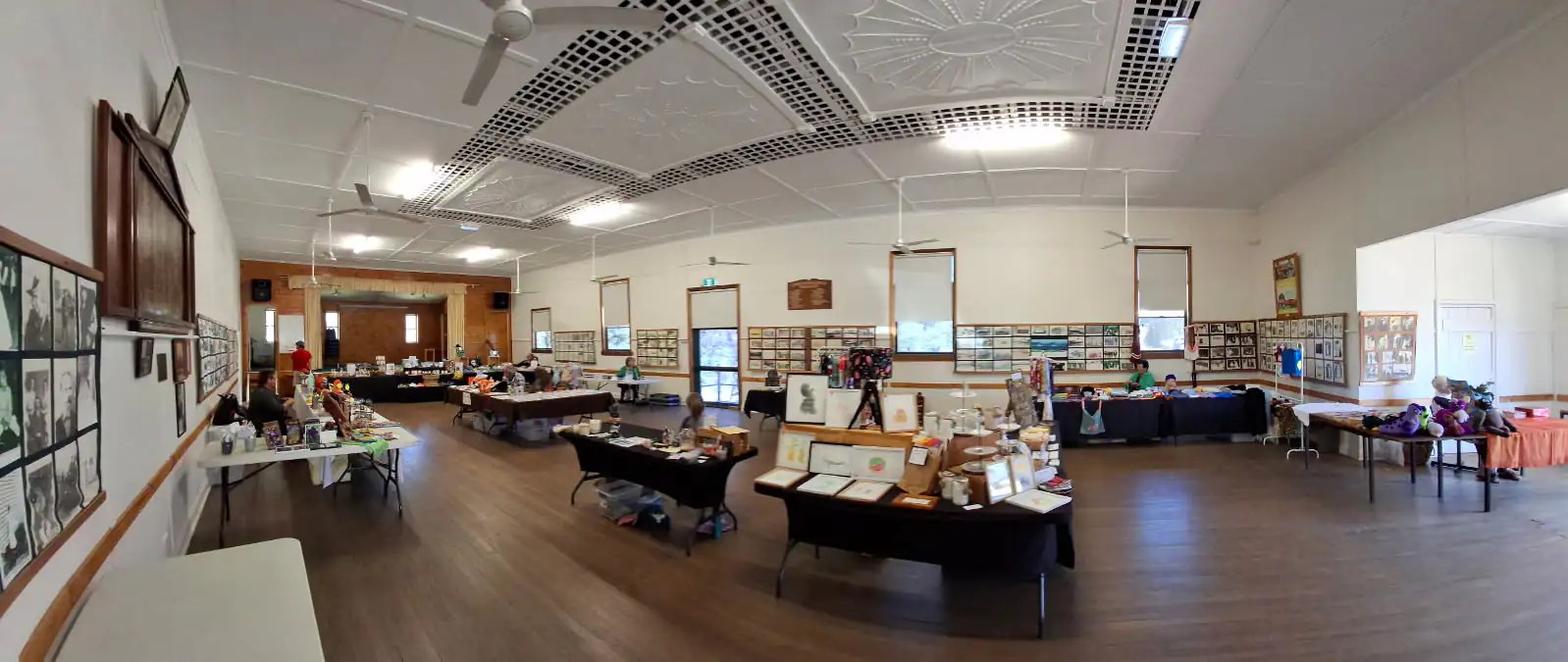 Inside Krambach Hall during a market day